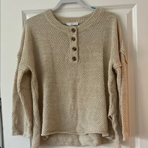 TALULAH Beige Textured Crew Neck Top